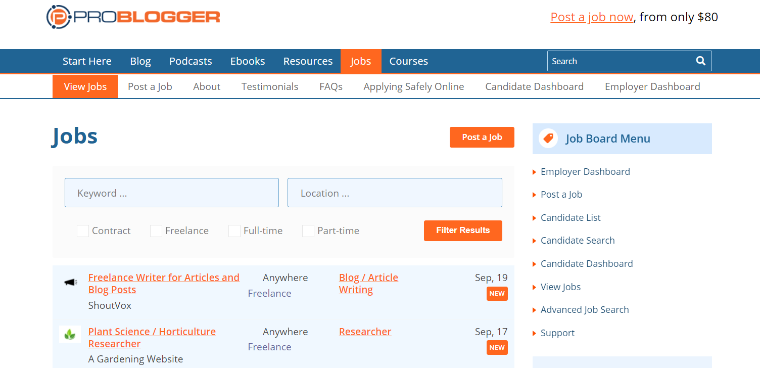 problogger writing jobs
