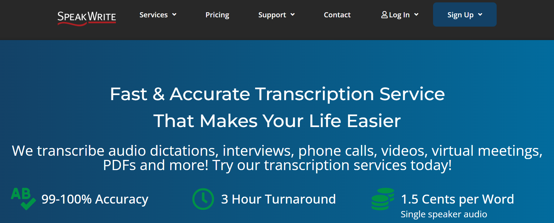 speak write transcription