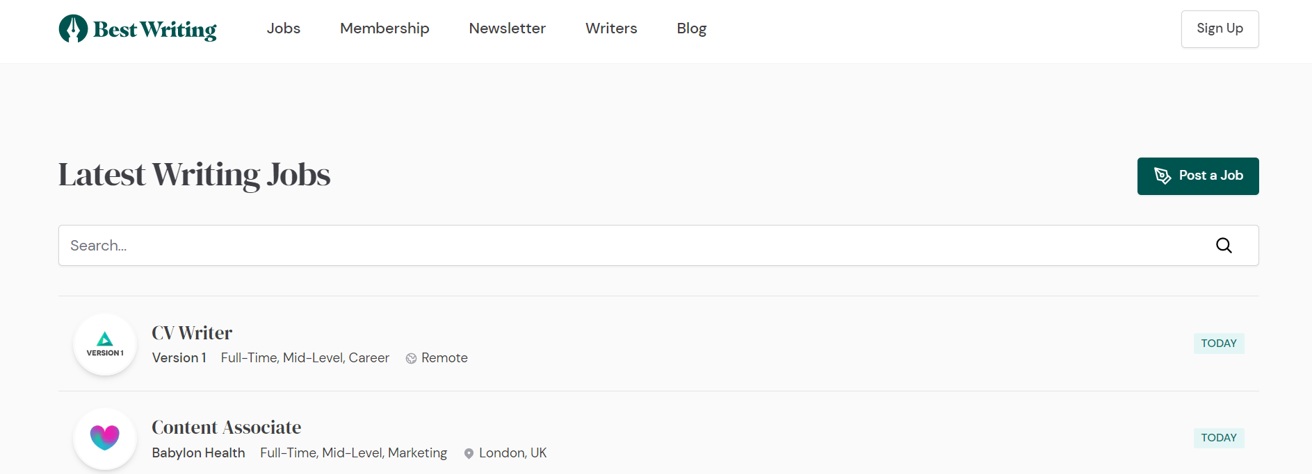 Content writing jobs
