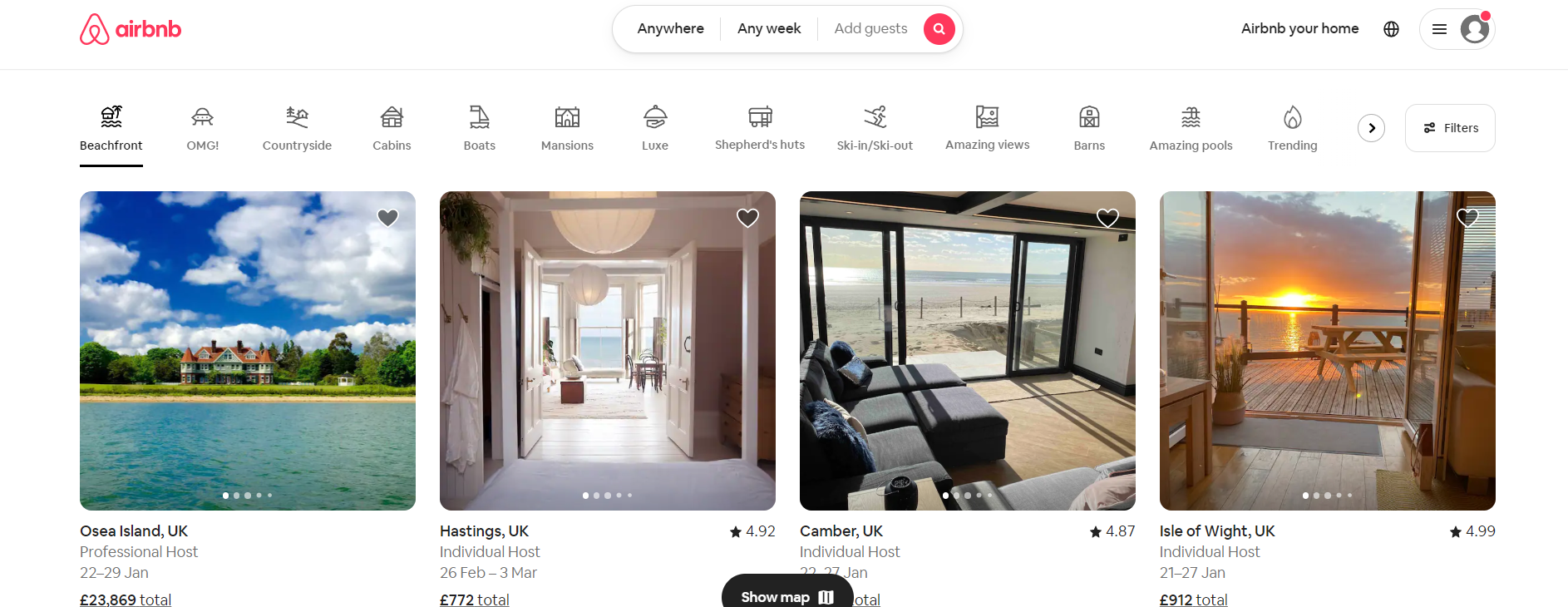 Airbnb website