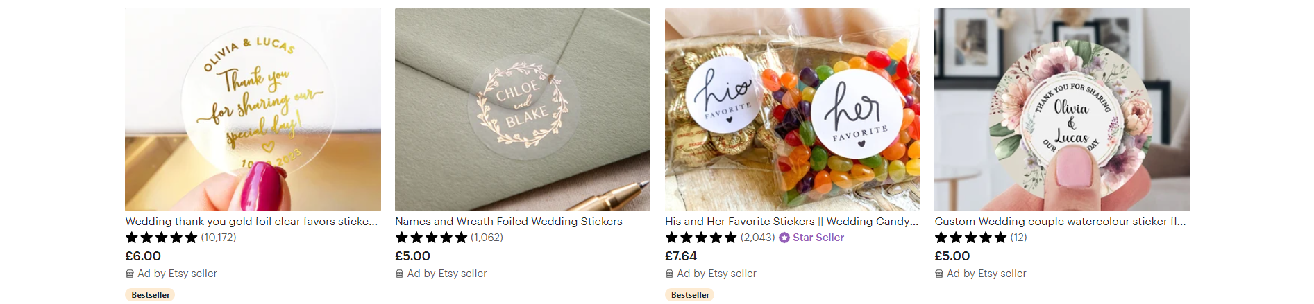 wedding stickers