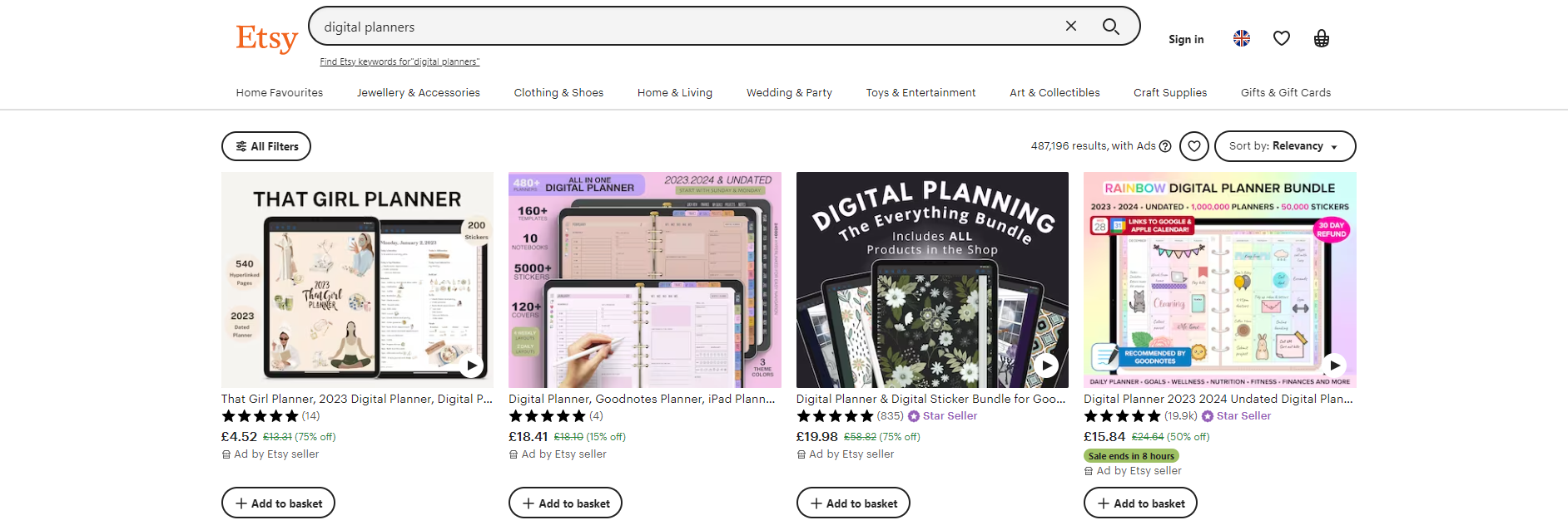 sell digital planners