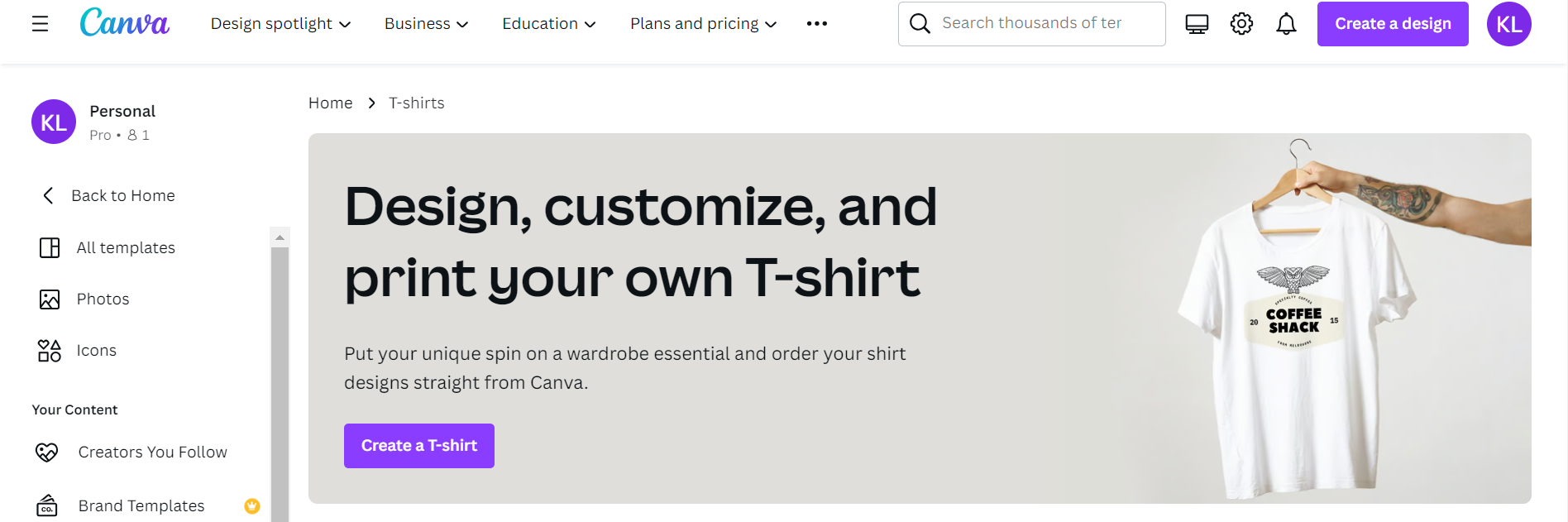 Canva t-shirt design maker