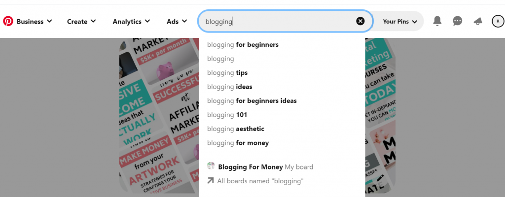 pinterest search